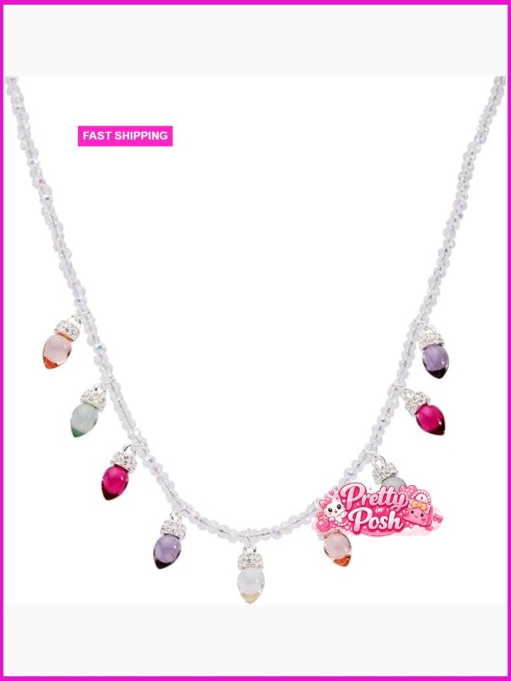Nickel-Free Brass Beaded Necklace with Pavé Setting